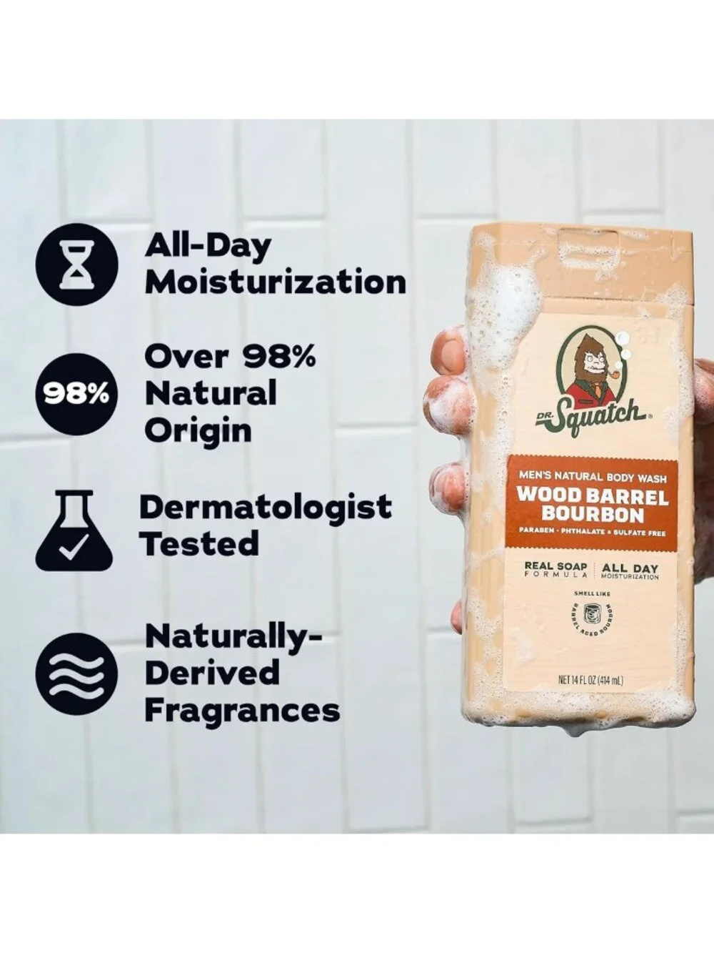 Natural Men's Body Wash Set - Moisturizing, Long-Lasting Scent, Cleansing Gel